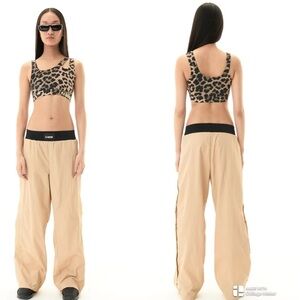 P.E. Nation Azzurra Nylon Pant in Beige NWT